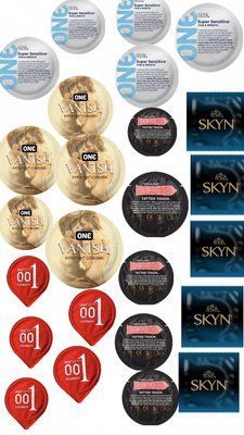 Набор из 25 шт : One - Vanish , Sensitive , Tatoo ,OLO - Red та Skyn Elite SOS209 фото