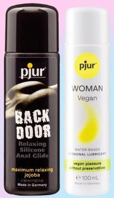 Набір лубрикантів pjur backdoor anal Relaxing jojoba silicone 30 мл + pjur Woman Vegan 100 мл LB811 фото