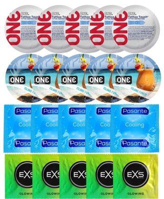 Набор 20 шт ONE Tattoo Touch + ONE Island Punch + Pasante Cooling + EXS Glow in the Dark SOS7258 фото