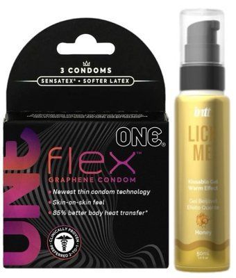 Комплект 3 шт ONE Flex + Гель INTT Lick Me Kissable Gel Honey 50 мл SOS6176 фото