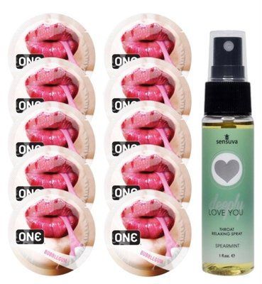 Комплект ONE Bubblegum 10 шт + Sensuva Deeply Love You Spearmint (29 мл) SOS13875 фото