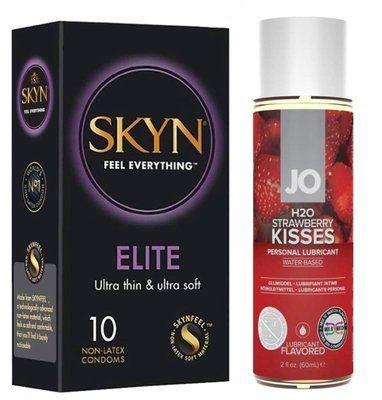 Комплект: SKYN Elite 10 шт. + Лубрикант System JO - Strawberry Kiss (60 мл) SOS11722 фото