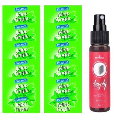 Комплект Pasante Mint Tingle 10 шт + Sensuva Deeply Love You Cinnamon (29 мл) SOS13925 фото