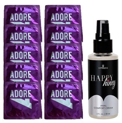 Комплект Pasante Adore Extra Sure 10 шт + Sensuva Happy Hiney (59 мл) SOS14175 фото