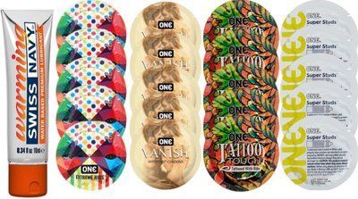 Набор из Swiss Navy Water-Based 10 мл + ONERibs + ONE Vanish + ONETattoo + ONE Studs SOS8553 фото