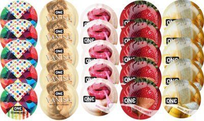 Набір з 25 шт One Extreme ribs + ONE 𝐕𝐀𝐍𝐈𝐒𝐇 + ONE Bubblegum + ONE Chocolate Strawberry + ONE Banana Split SOS8252 фото