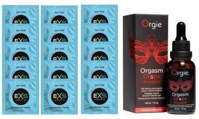 Комплект EXS Air Thin 15 шт + Orgie Drops Apple & Cinnamon SOS14806 фото
