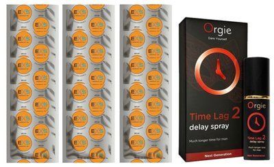 Комплект: EXS Delay 15 шт + Пролонгатор Orgie Time Lag 2 Delay Spray (10 мл) SOS11116 фото