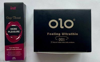 Набір OLO Feeling Ultrathin -001 (10 штук) + Спрей Intt Deep Throat Oral Spray (12 мл) SOS1404 фото