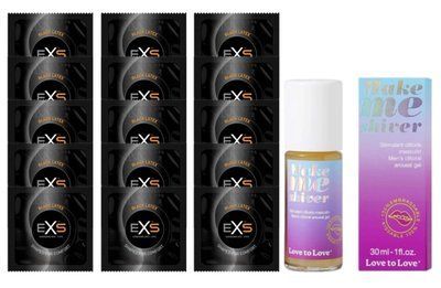 Комплект EXS Black Latex 15 шт + Love To Love Make Me Shiver Gel (30 мл) SOS14623 фото