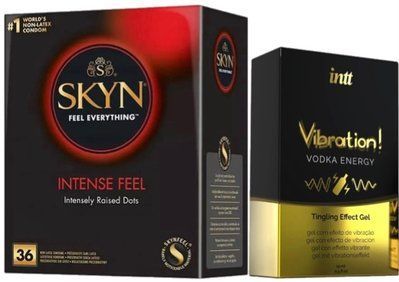 Набір з SKYN Intense Feel (36 шт) + Рідкий вібратор Intt Vibration Vodka (15 мл) SOS9813 фото