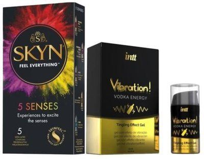 Набор из SKYN 5 Senses + Жидкий вибратор Intt Vibration Vodka (15 мл) SOS9603 фото