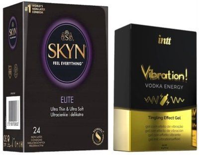 Набор из SKYN Elite (24 шт) + Жидкий вибратор Intt Vibration Vodka (15 мл) SOS10113 фото