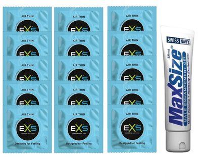 Комплект EXS Air Thin 15 шт + Swiss Navy Max Size Cream SOS14766 фото
