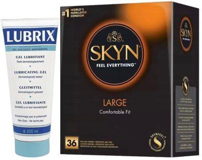 Набор из Лубриканта на водной основе Lubrix (200 мл) + SKYN Large, 36 шт SOS8803 фото