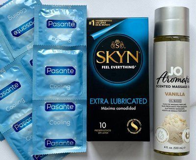 Набір 20 шт Skyn Exstra Lube- Pasante Cooling + System JO Aromatix Vanilla 120 мл SOS1654 фото