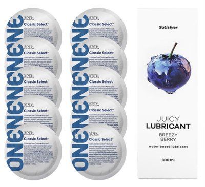 Комплект ONE Classic 10 шт. + Лубрикант Satisfyer Juicy Lubricant Breezy Berry (300 мл) SOS12322 фото