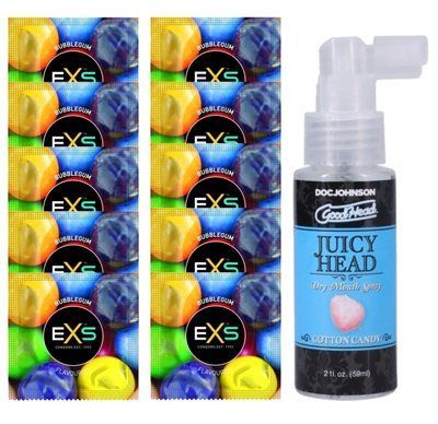 EXS BUBBLEGUM 10 шт + Doc Johnson GoodHead &ndash; Cotton Candy (59 мл) SOS14025 фото