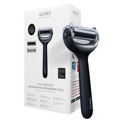 Електронний ролер для обличчя та тіла з мікроголками GESKE MicroNeedle Face&Body Roller 8в1 black HB0201 фото