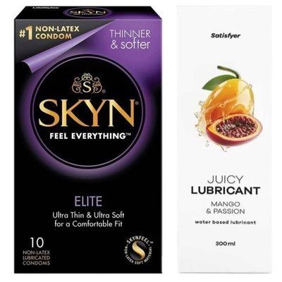 Набор Лубрикант Satisfyer Mango&Passion 300 мл + SKYN Elite 10 шт. SOS12824 фото