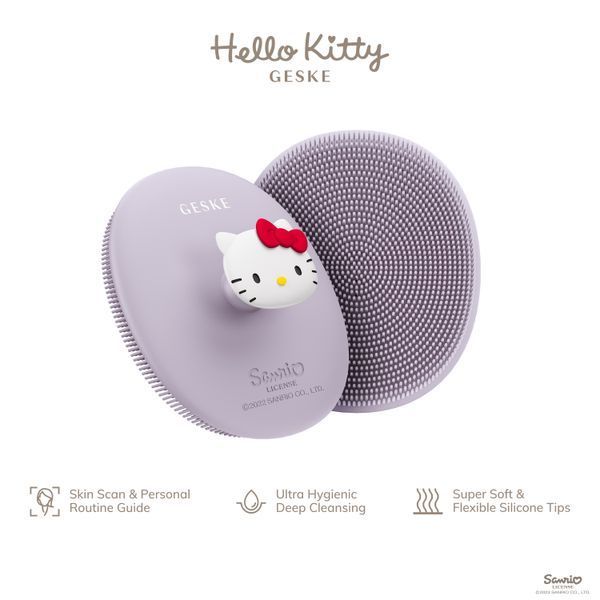 Щетка для лица GESKE Facial Brush 3в1 by Hello Kitty с держателем purple HB0240 фото