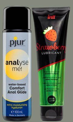 Набір лубрикантів pjur analyse me! Comfort water glide 100 мл + Intt Strawberry (100 мл) LB963 фото