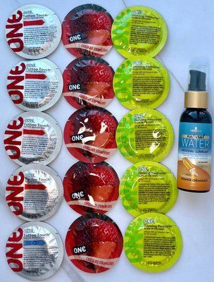 Набір 15 штук ONE Tattoo Touch, Flavor Waves, Glowing Pleasures + Sensuva Natural Water-Based Orange Creamsicle (57 мл) SOS3956 фото
