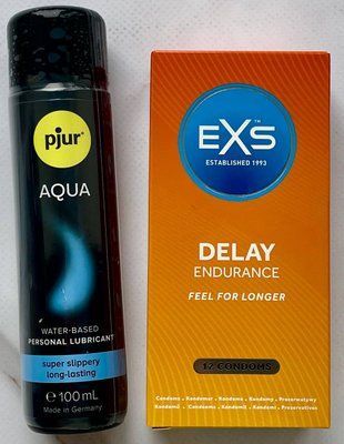 Комплект EXS Delay 12 шт - Лубрикант pjur Aqua, 100 мл SOS3256 фото