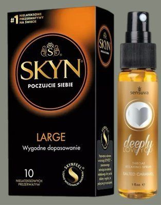 Комплект SKYN Large 10 шт + Спрей Sensuva Deeply Love You Salted Caramel (29 мл) SOS5572 фото
