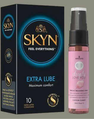 Набор Skyn ​​Extra Lube 10 штук + Спрей Sensuva Deeply Love You Cotton Candy (29 мл) SOS5222 фото