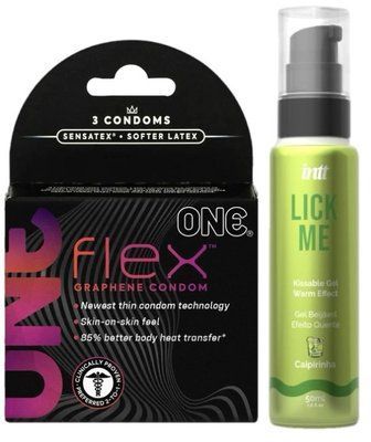 Комплект 3 шт ONE Flex + Гель INTT Lick Me Kissable Gel Caipirinha 50 мл SOS6177 фото