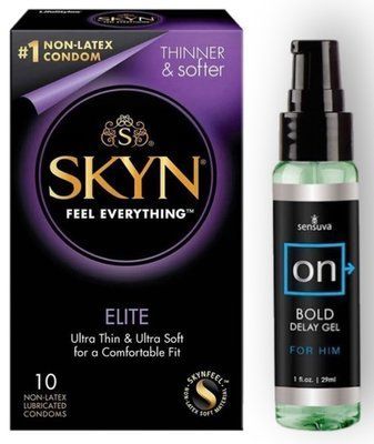 Набір з SKYN Elite 10 шт + Пролонгатор Sensuva ON Bold (29 мл) SOS8904 фото