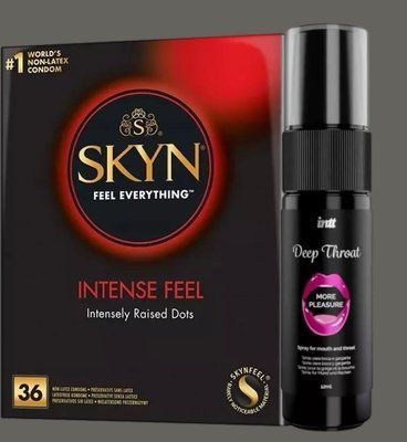 Комплект Skyn ​​Intense feel 36 штук + Спрей Intt Deep Throat Oral Spray (12 мл) SOS5372 фото