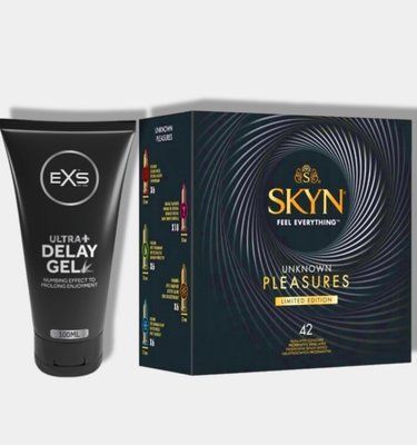 SKYN Pleasures, 42 шт-6 видів + Пролонгатор EXS Delay Gel Ultra+ 100ml SOS5722 фото