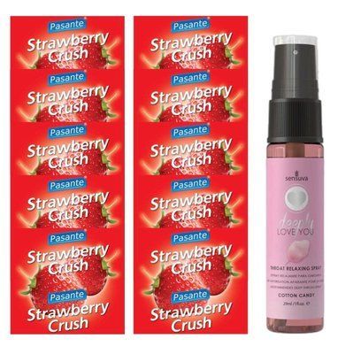 Набір Pasante Strawberry Crush 10 шт + Sensuva Deeply Love You &ndash; Cotton Candy, 29 мл SOS13976 фото