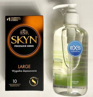 Набор SKYN Large 10 шт + Лубрикант EXS Aloe 250 мл (прозрачный) SOS1605 фото