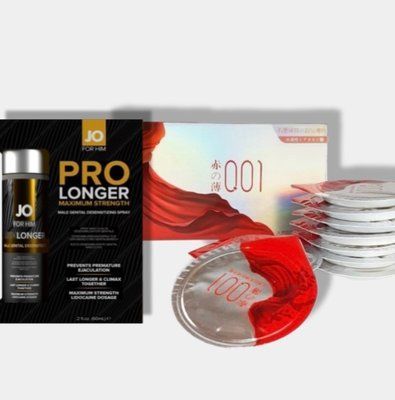 OLO Red Silver 10 шт + Пролонгатор JO Prolonger Spray with Lidocaine (60 мл) SOS5979 фото