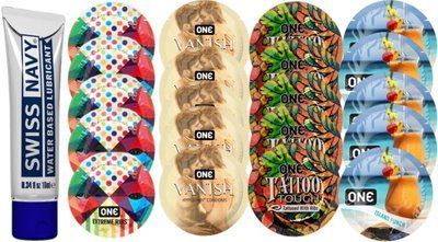 Набор из Swiss Navy Water-Based 10 мл + ONERibs + ONE Vanish + ONETattoo + ONE Island Punch SOS8504 фото