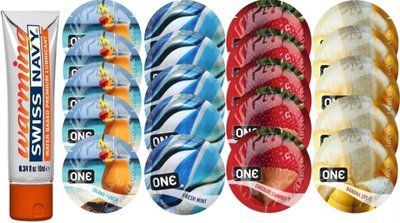 Набор из Swiss Navy Warming 10мл + ONE Island Punch + ONE Mint + ONEChocolateStrawberry + ONEBanana SOS8604 фото