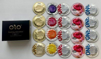 Набір 26 штук OLO Feeling Ultrathin 001 + ONE Color Sensations, Extreme Ribs, Vanish, Flavor Waves, Classic SOS2256 фото