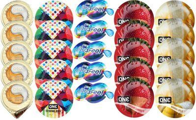 Набор из OLO Ice Durable + ONERibs + ONE UltraFeel + ONEChocolateStrawberry + ONEBanana SOS8704 фото