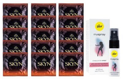 Комплект Skyn Warming 15 шт + pjur My Spray 20 мл SOS14527 фото