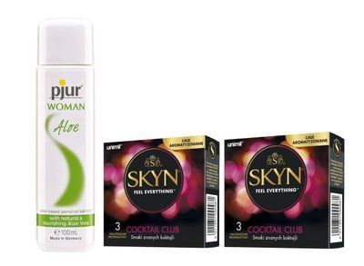 Набір: SKYN Cocktail Club - 3х2 (6 шт) та Лубрикант Pjur Woman Aloe &mdash; 100 мл SOS910 фото