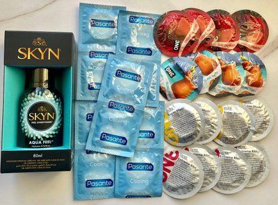 Комплект с 26 штук ONE Flavor Waves, Studs, Ribs - PASANTE Cooling + Лубрикант SKYN AQUA FEEL, 80 мл SOS1455 фото