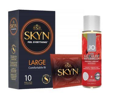 SKYN Large &mdash; 10 шт та Лубрикант System JO H2O &mdash; WATERMELON (кавун, 60 мл) SOS860 фото