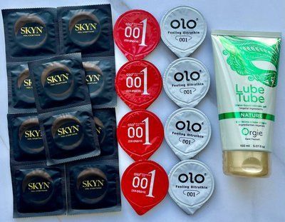 Набір 18 штук Skyn, Olo + лубрикант LUBE TUBE NATURE, 150 мл ORGIE SOS4006 фото