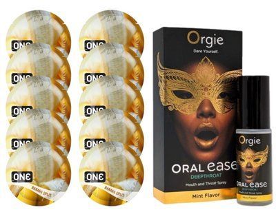 Комплект ONE Banana Split 10 шт + ORGIE Oral Ease Deepthroat Spray (15 мл) SOS13725 фото