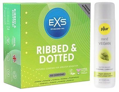 Набір EXS Ribbed & Dotted (48 шт) + pjur MED Vegan Glide 100 мл SOS13525 фото