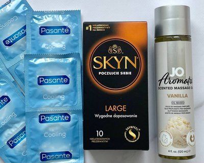 Набір 20 шт SKYN Large - Pasante Cooling + System JO Aromatix Vanilla 120 мл SOS1655 фото