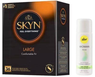 Комплект SKYN Large 36 шт + Pjur Woman Aloe 30 мл SOS13225 фото